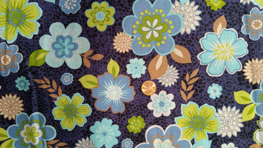 Retro Blue Flowers